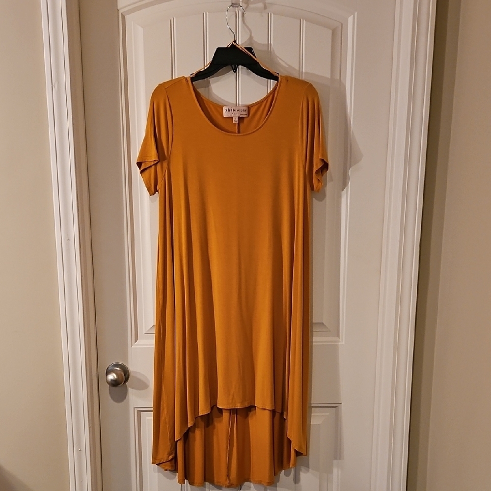 Philosophy Golden  Asymmetrical High-Low Dress